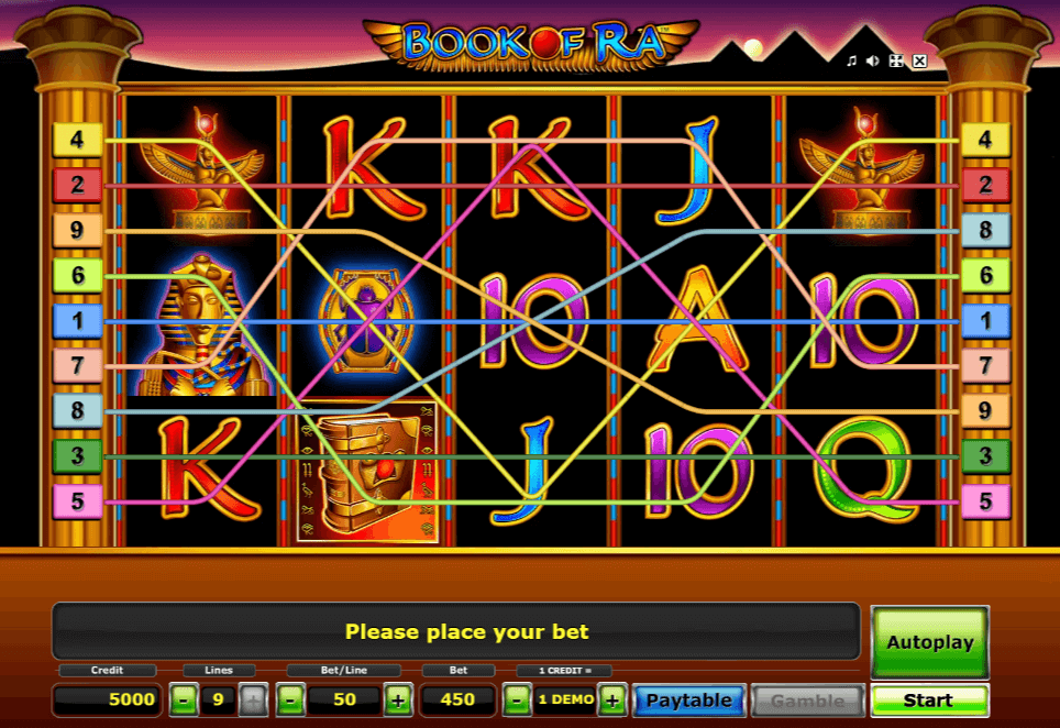 Screenshot of the game Book Of Ra deluxe